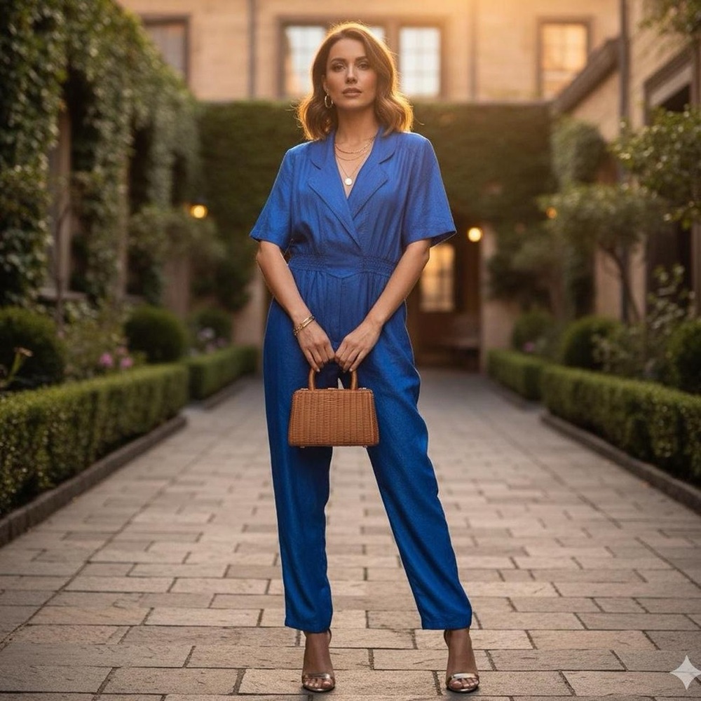 Chic Royal Blue Jumpsuit